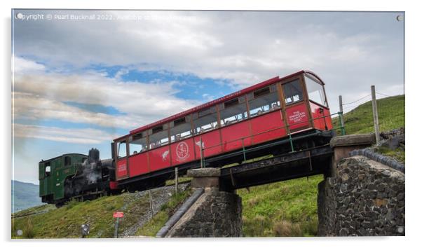 Steam Train Snowdon Railway Acrylic by Pearl Bucknall