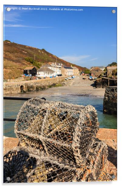 Mullion Cove Cornwall Acrylic by Pearl Bucknall