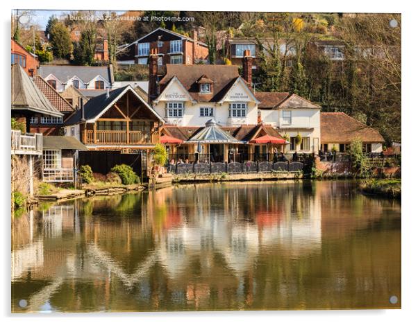 Riverside Pub Guildford Acrylic by Pearl Bucknall