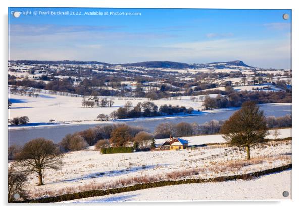 Winter Landscape Peak District Acrylic by Pearl Bucknall