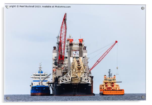 Scottish Offshore Oil in Shetland Acrylic by Pearl Bucknall