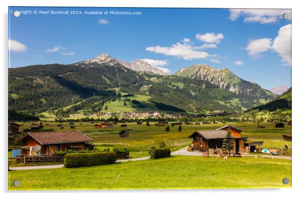 Alpine Valley Austria Acrylic by Pearl Bucknall