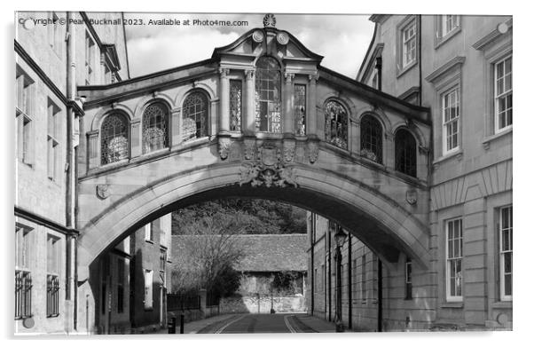 Bridge of Sighs Oxford Architecture mono Acrylic by Pearl Bucknall