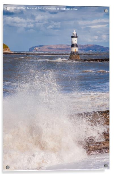 Penmon Point Lighthouse Anglesey Coast Acrylic by Pearl Bucknall