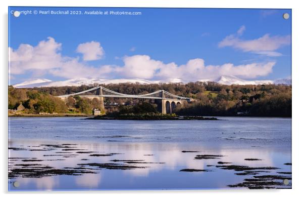 Menai Strait Anglesey Coast Wales Acrylic by Pearl Bucknall