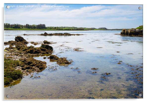 Serene Inland Sea Anglesey Seascape Coast Acrylic by Pearl Bucknall