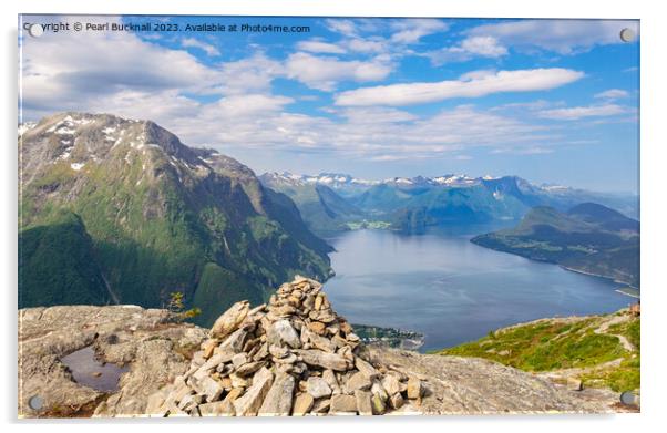 Romsdalsfjorden Norwegian Fjord Norway Acrylic by Pearl Bucknall