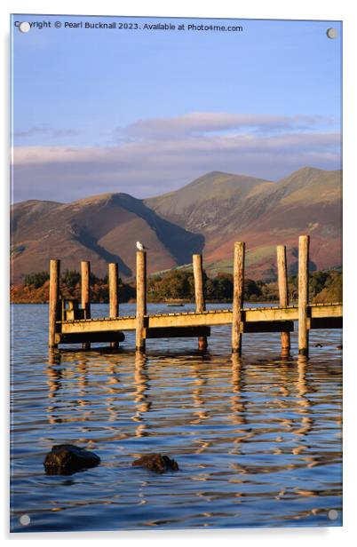 Derwent Water Ashness Jetty Derwentwater Lake Acrylic by Pearl Bucknall