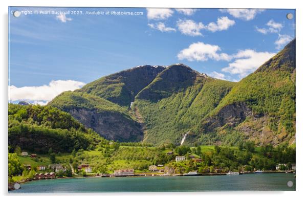 Aurlandsfjorden Fjord at Flam Norway Acrylic by Pearl Bucknall