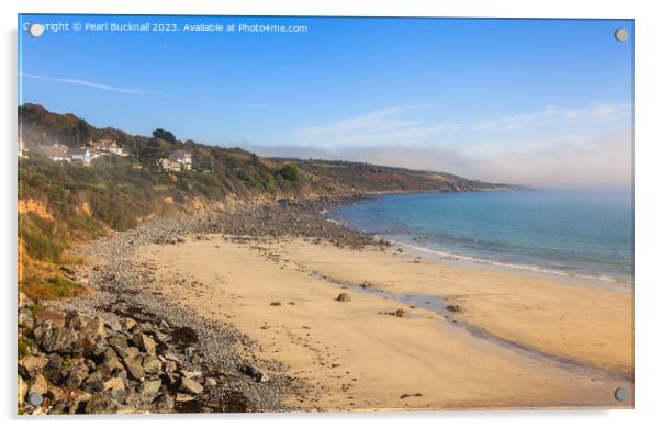 Coverack Beach Cornwall Cornish Coast Acrylic by Pearl Bucknall