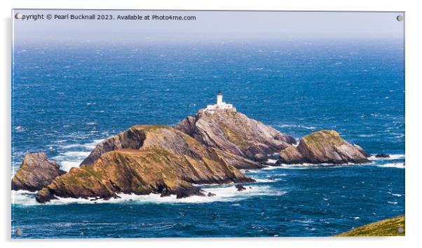 Muckle Flugga Lighthouse on Shetland Isles pano Acrylic by Pearl Bucknall