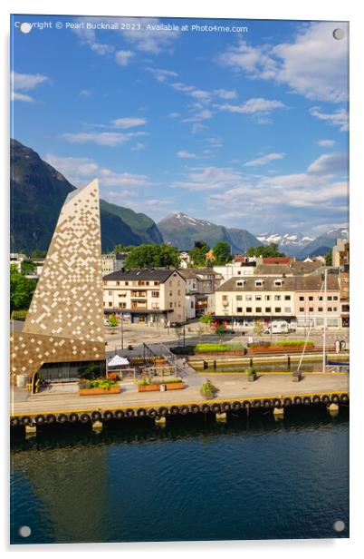 Andalsnes Town Harbour in Norway Acrylic by Pearl Bucknall