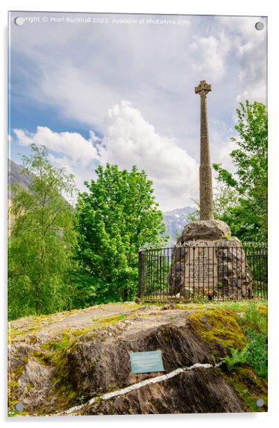 Glen Coe Massacre Monument Glencoe Scotland Acrylic by Pearl Bucknall