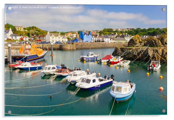 Portpatrick Harbour Dumfries and Galloway Acrylic by Pearl Bucknall