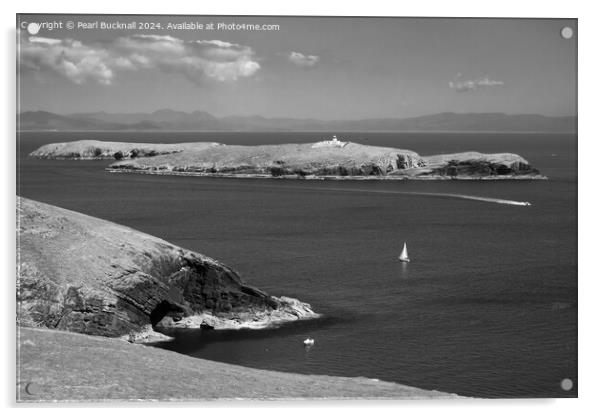 St Tudwal's Island West from the Llyn Peninsula mo Acrylic by Pearl Bucknall