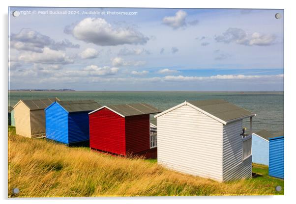 Whitstable Beach Huts in Kent Acrylic by Pearl Bucknall