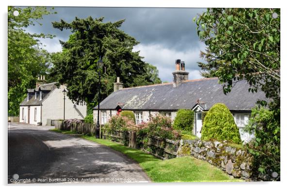 Cawdor Village near Nairn Scotland Acrylic by Pearl Bucknall
