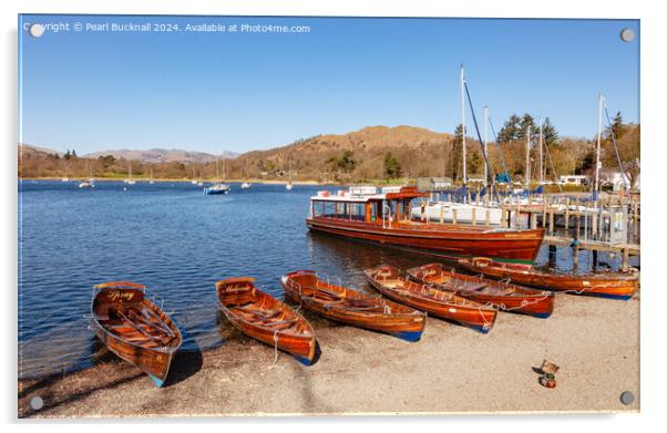 Windermere Ambleside Cumbria Lake District Acrylic by Pearl Bucknall