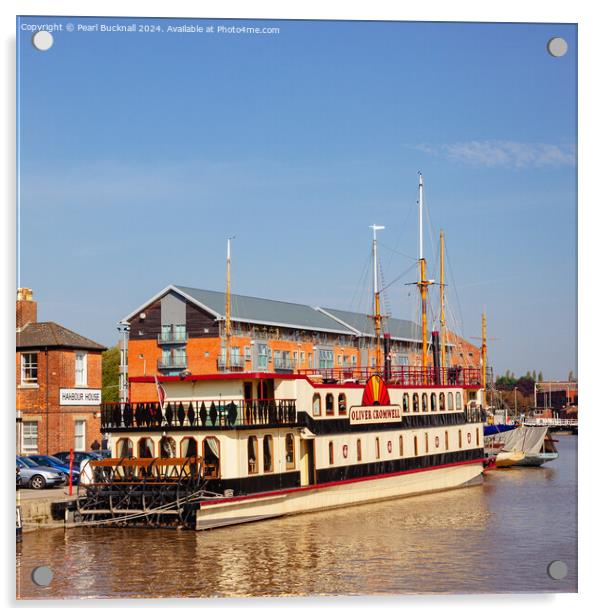 Gloucester Docks Oliver Cromwell Paddle Boat Acrylic by Pearl Bucknall
