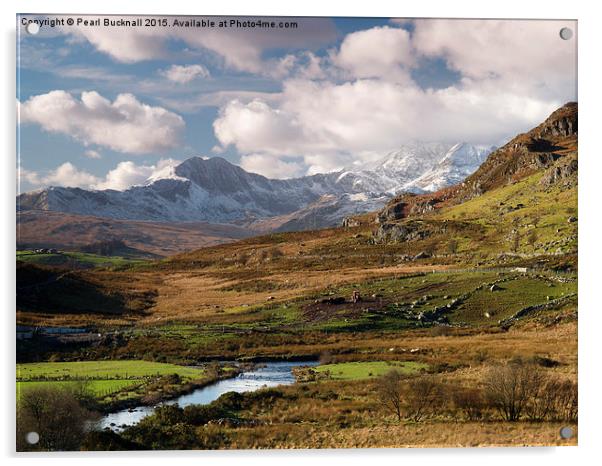 Snowdon Horseshoe Snowdonia Acrylic by Pearl Bucknall