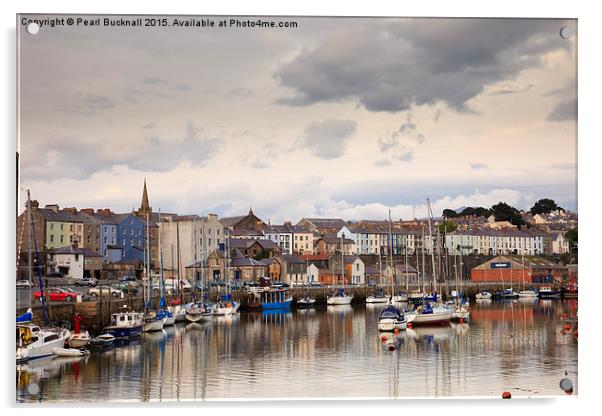 Caernarfon Town Acrylic by Pearl Bucknall