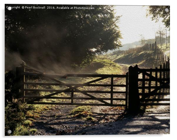 Five Bar Farm Gate Acrylic by Pearl Bucknall