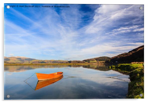 Calm and Tranquillity on Afon Dyfi Acrylic by Pearl Bucknall