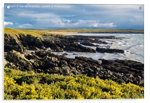 Rocky Coast near Aberffraw Anglesey Acrylic by Pearl Bucknall