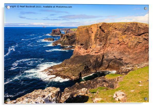 Eshaness Cliffs Shetland Islands Scotland Acrylic by Pearl Bucknall
