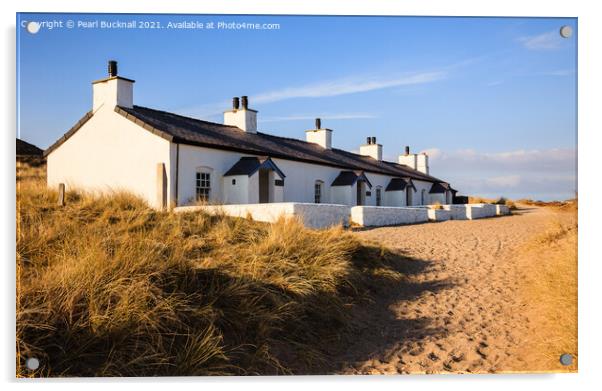 Llanddwyn Island Pilots Cottages Anglesey Acrylic by Pearl Bucknall