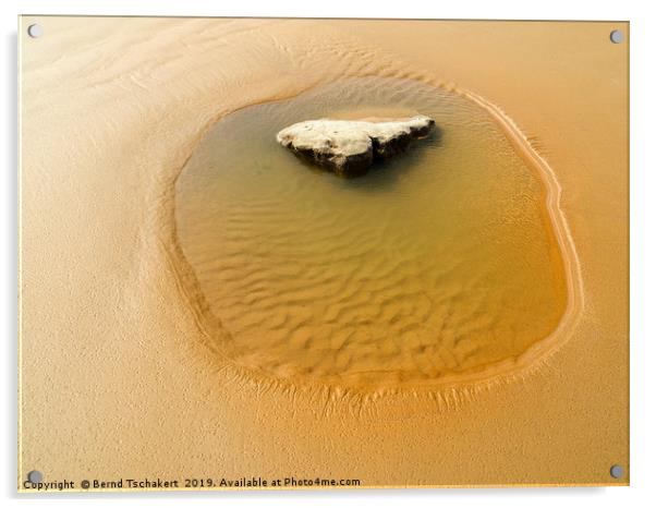 Beach rock puddle, Wales, UK Acrylic by Bernd Tschakert