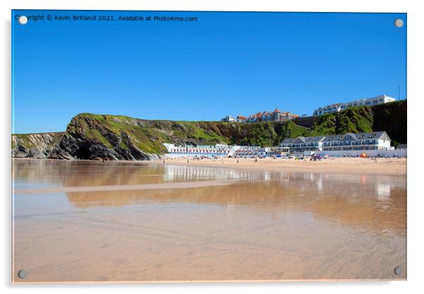 tolcarne beach newquay Acrylic by Kevin Britland