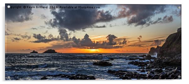 Coastal Sunset Cornwall Acrylic by Kevin Britland