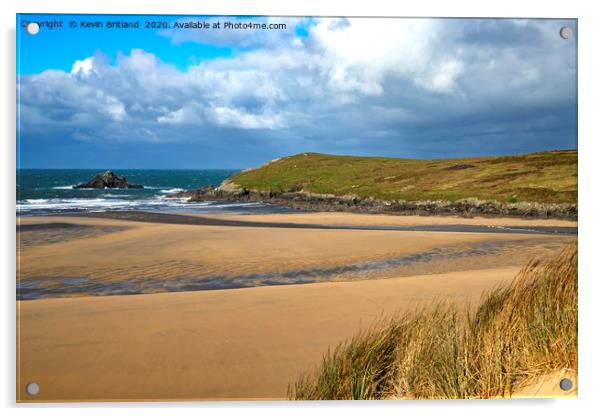 Crantock beach Cornwall Acrylic by Kevin Britland