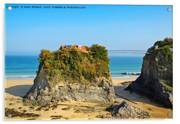 The island house newquay Acrylic by Kevin Britland