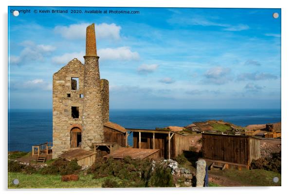 old tin mine cornwall Acrylic by Kevin Britland