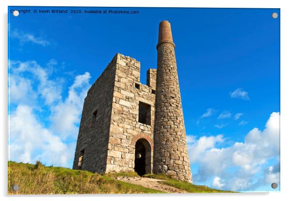 The old ding dong tin mine cornwall Acrylic by Kevin Britland