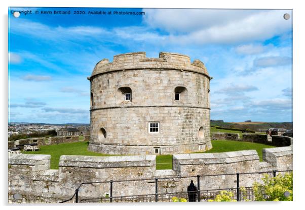 pendennis castle cornwall Acrylic by Kevin Britland