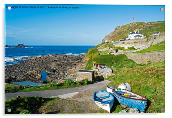 priests cove cornwall Acrylic by Kevin Britland