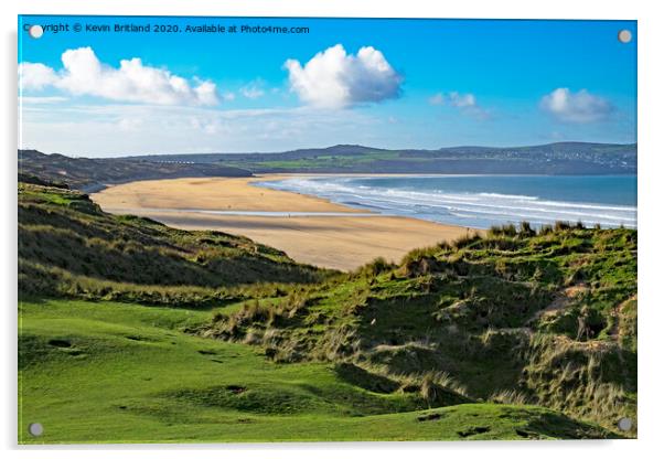 gwithian beach cornwall Acrylic by Kevin Britland