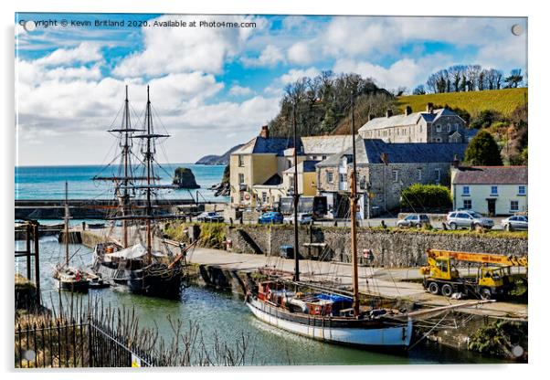 charlestown harbour cornwall Acrylic by Kevin Britland