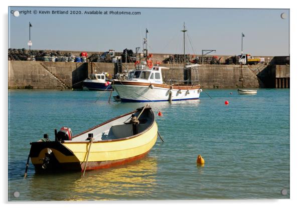 newquay harbour cornwall Acrylic by Kevin Britland