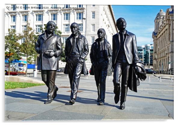 beatles statue liverpool Acrylic by Kevin Britland