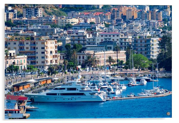 Messina marina sicily Acrylic by Kevin Britland