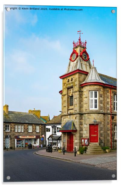 marazion town hall cornwall Acrylic by Kevin Britland