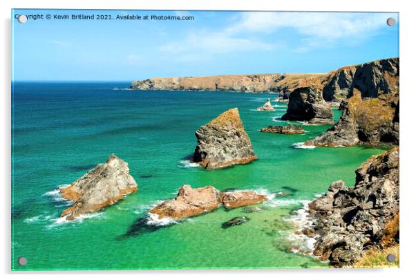 bedruthan steps cornwall Acrylic by Kevin Britland