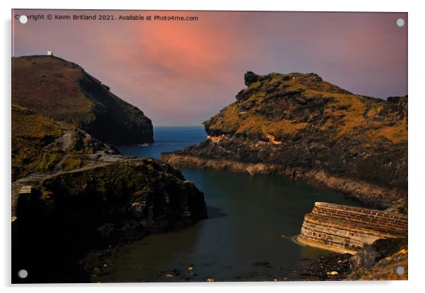 boscastle harbour cornwall Acrylic by Kevin Britland