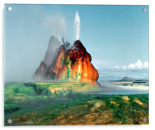 Black Rock Desert Geyser Acrylic by Luc Novovitch