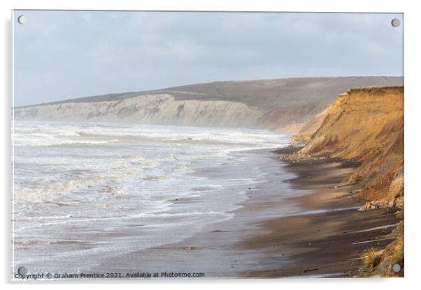 Compton Bay in Stormy Weather Acrylic by Graham Prentice