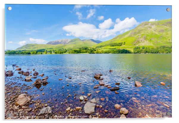 Buttermere Lake District Panorama Acrylic by Graham Prentice